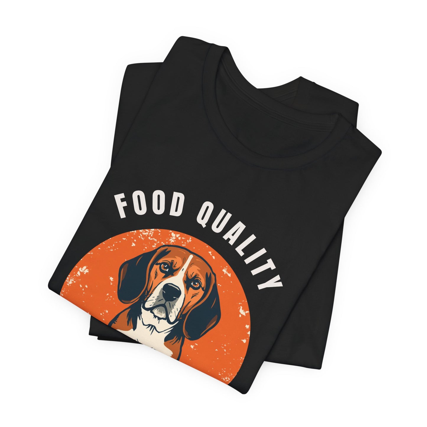 Food Quality Control Beagle t-shirt — flat lay front