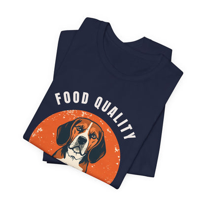 Food Quality Control Beagle t-shirt — model pose two