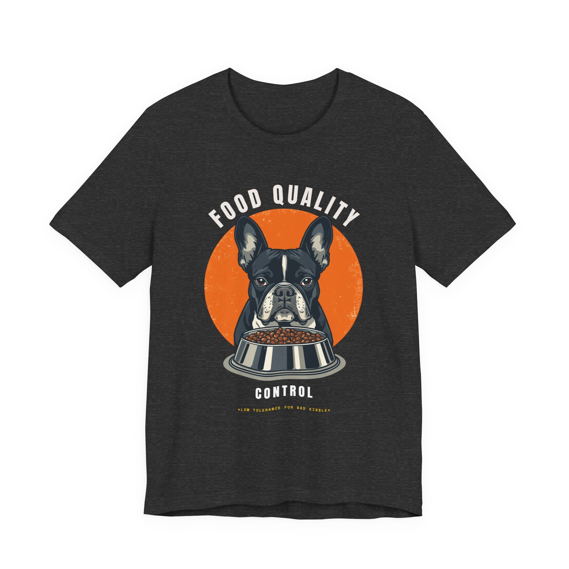 Food Quality Control French Bulldog t-shirt — folded product photo