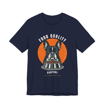 Food Quality Control French Bulldog t-shirt — additional colourway shot