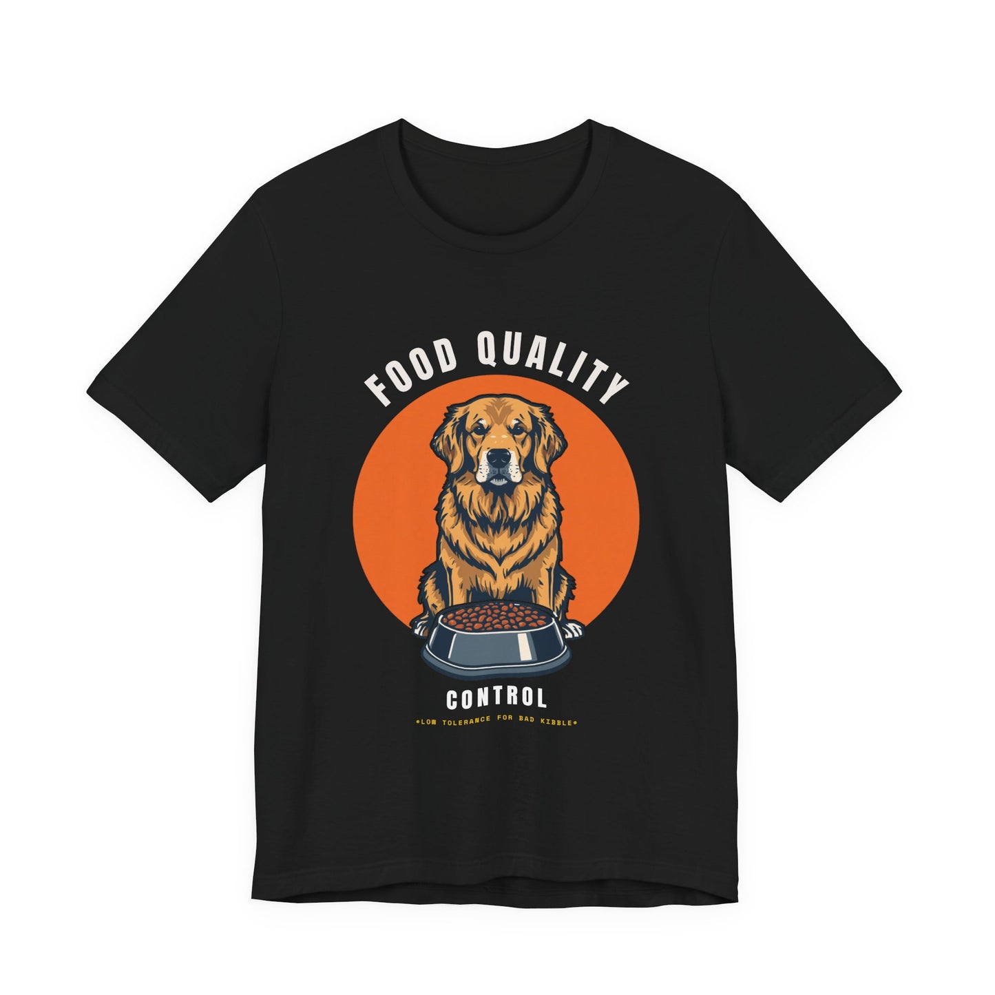 Food Quality Control Golden Retriever t-shirt — Navy colour option