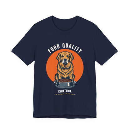 Food Quality Control Golden Retriever t-shirt — additional colourway shot
