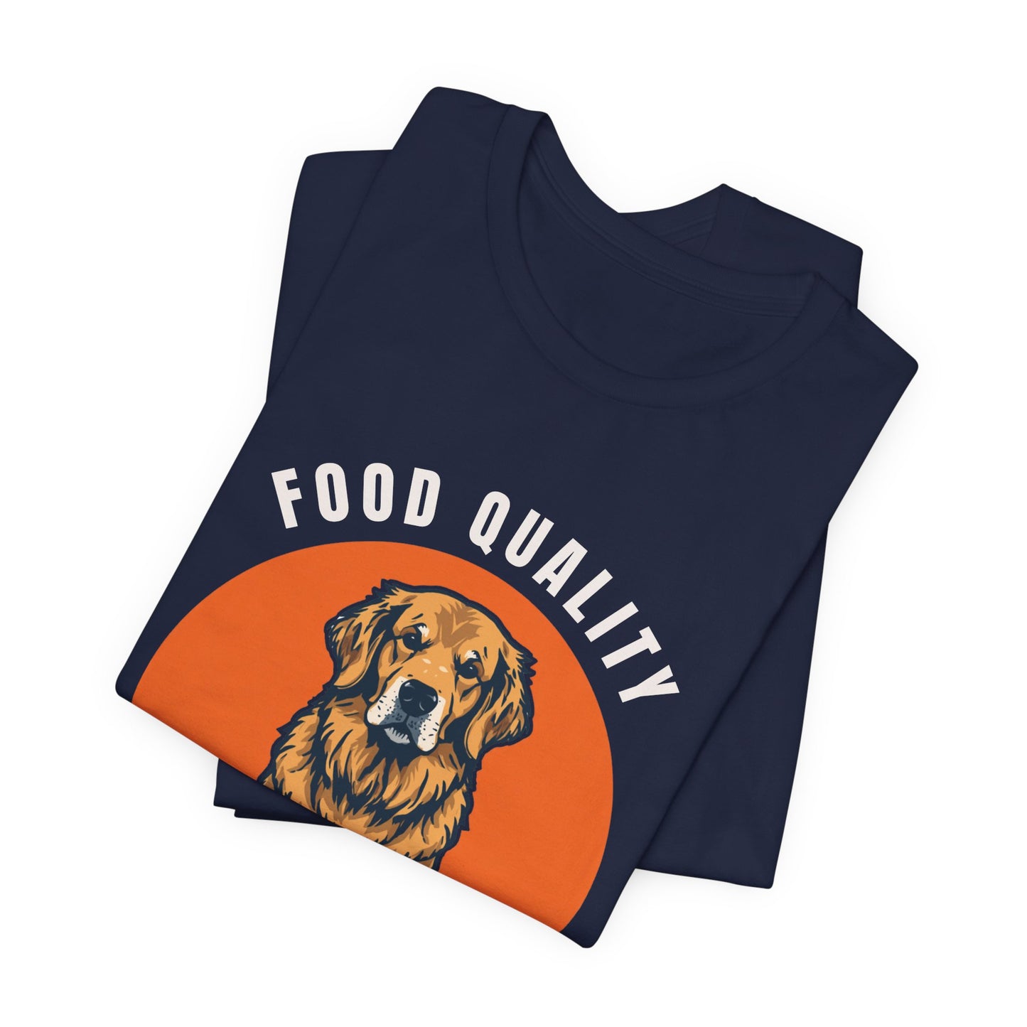 Food Quality Control Golden Retriever t-shirt — model pose two