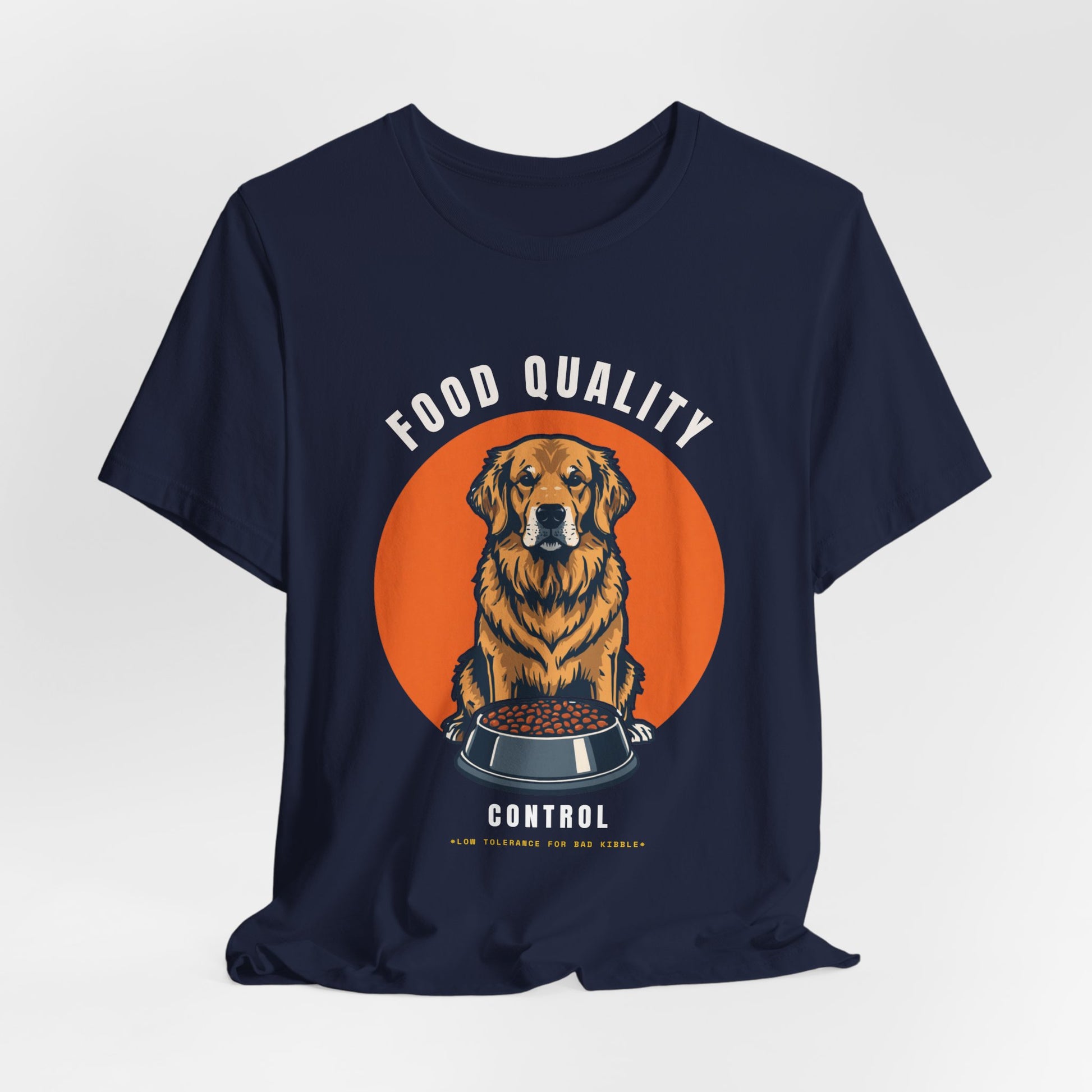 Food Quality Control Golden Retriever t-shirt — model pose three
