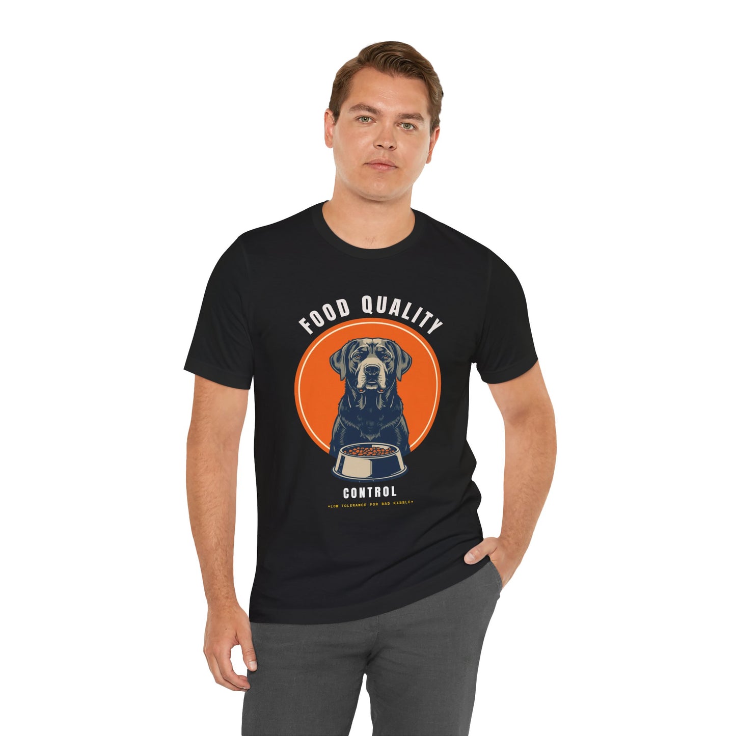 Food Quality Control Labrador t-shirt — Dark Grey Heather colour option