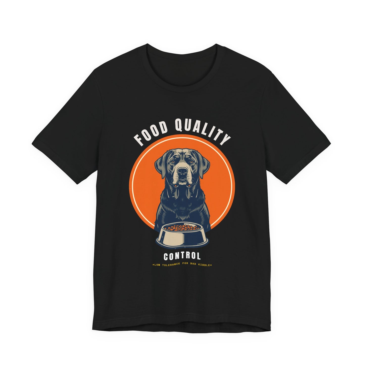 Food Quality Control Labrador t-shirt — Navy colour option