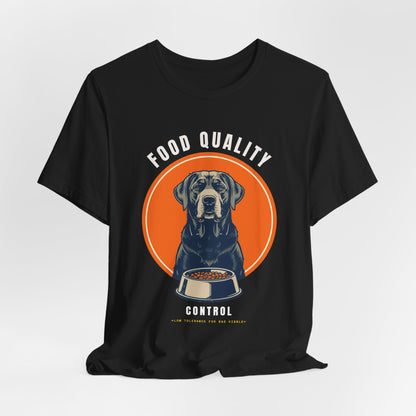 Food Quality Control Labrador t-shirt — flat lay back