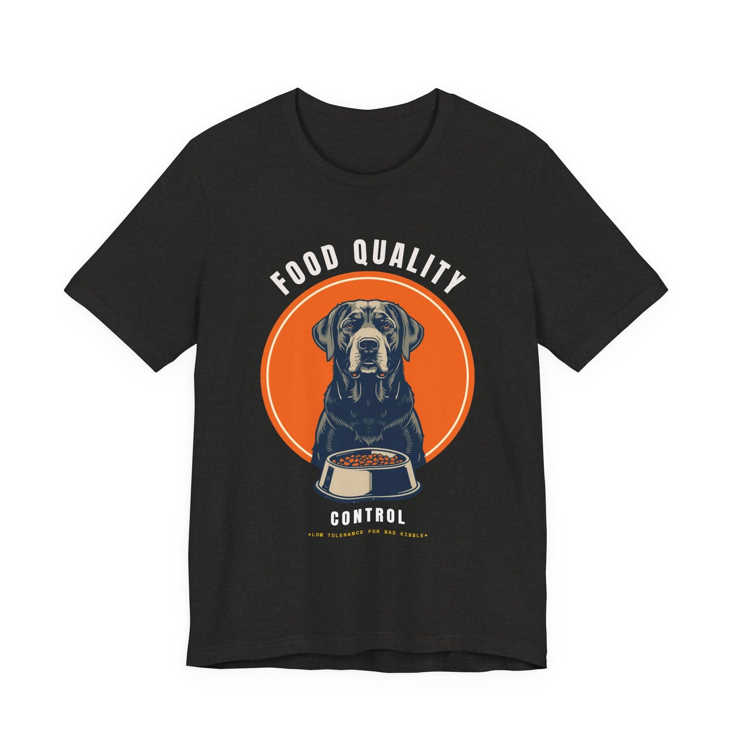 Food Quality Control Labrador t-shirt — neckline and collar detail