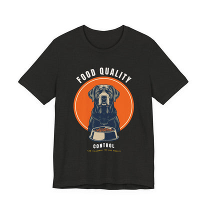 Food Quality Control Labrador t-shirt — neckline and collar detail