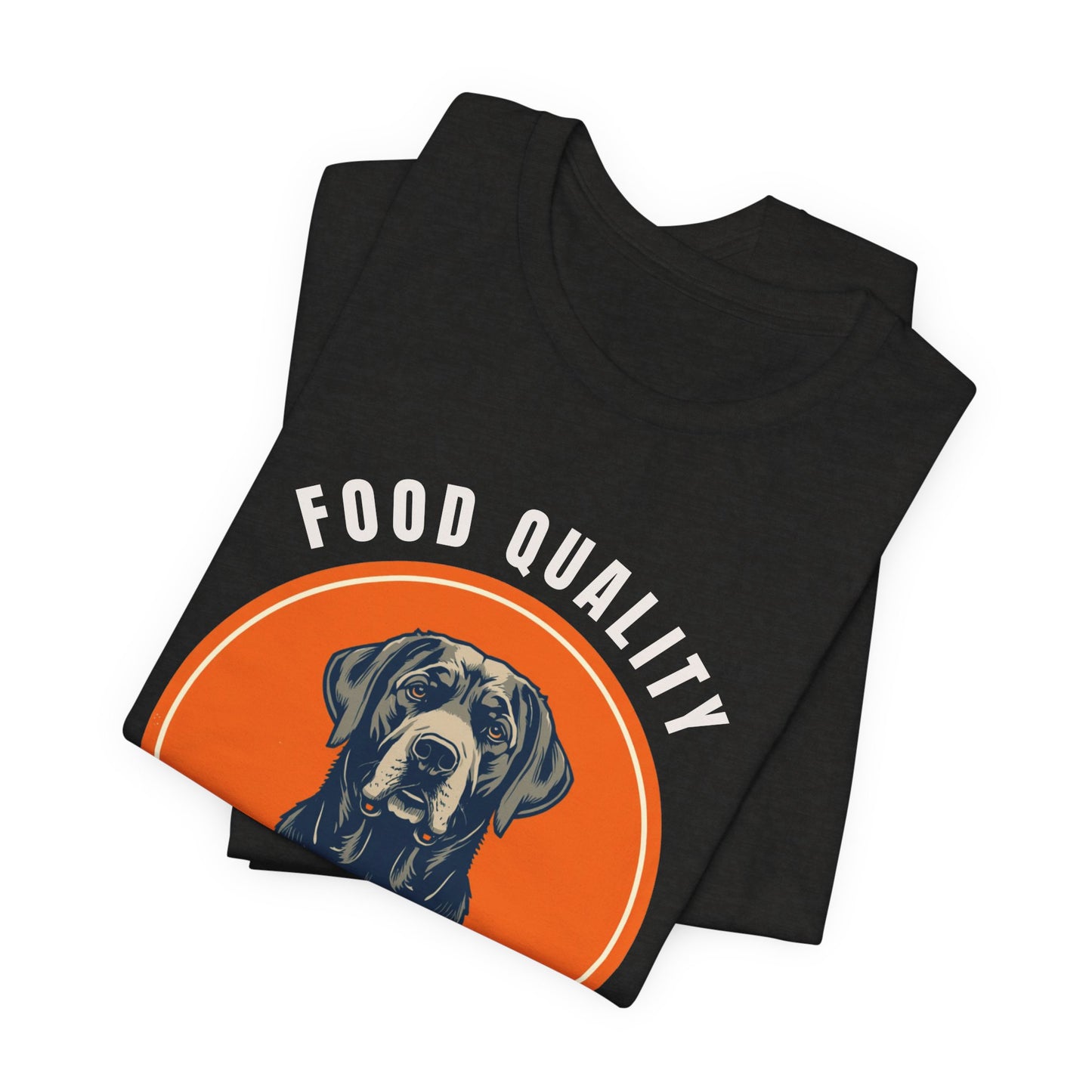 Food Quality Control Labrador t-shirt — model wearing casual style