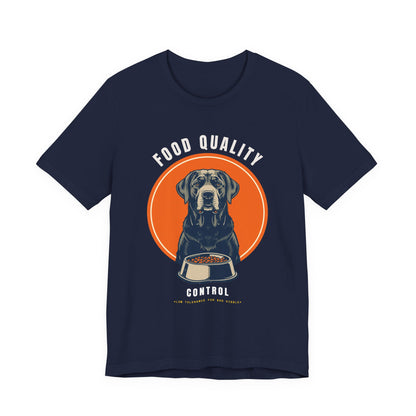 Food Quality Control Labrador t-shirt — product photo close-up