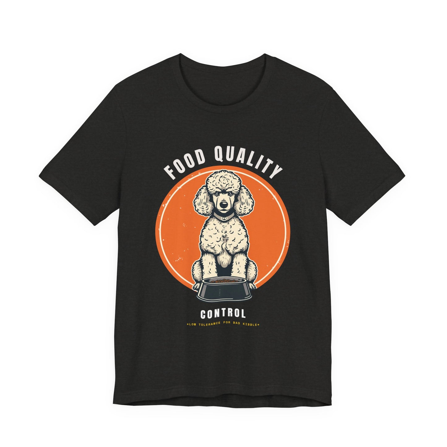Food Quality Control Poodle t-shirt — neckline and collar detail