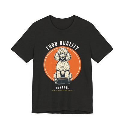 Food Quality Control Poodle t-shirt — neckline and collar detail
