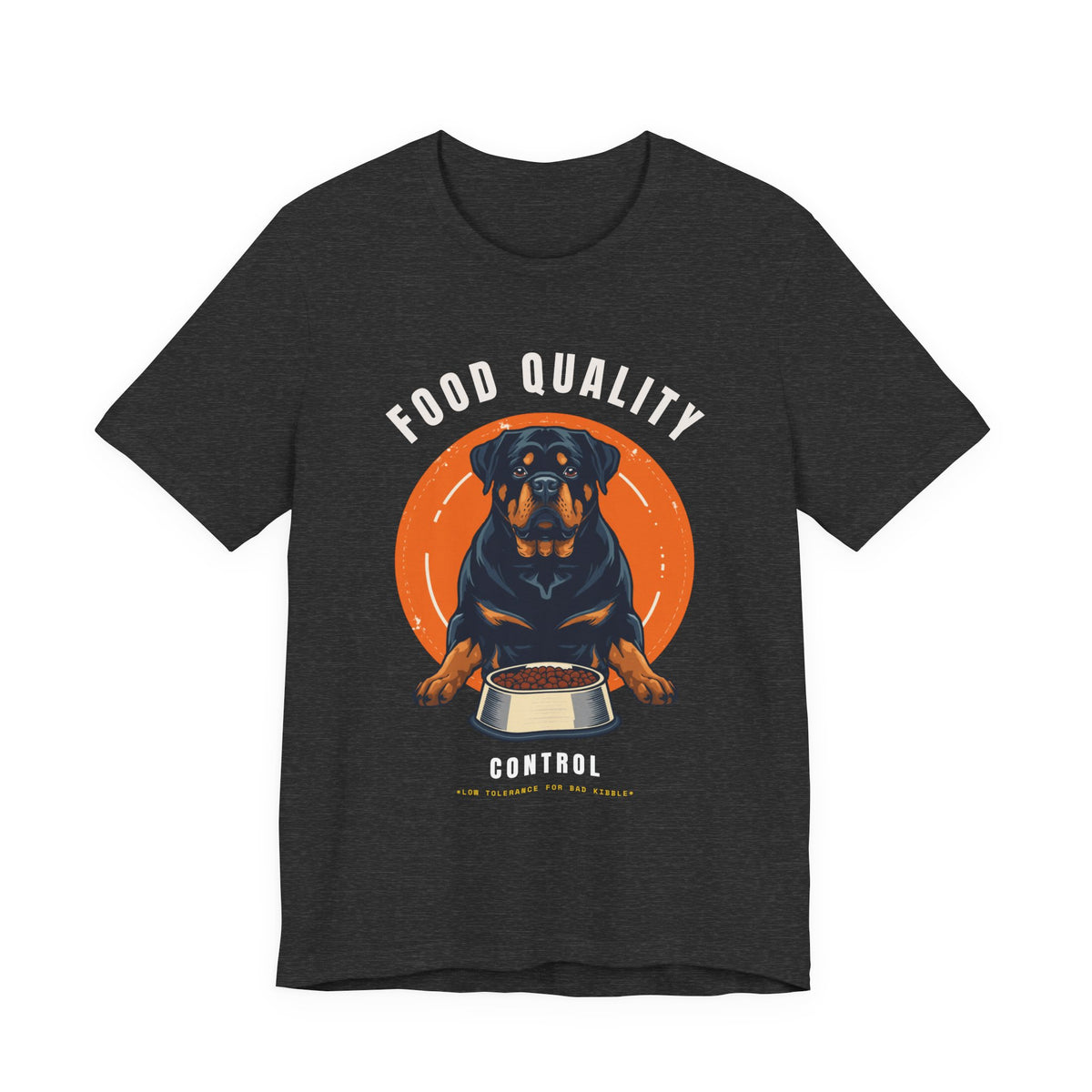 Food Quality Control Rottweiler t-shirt — folded product photo
