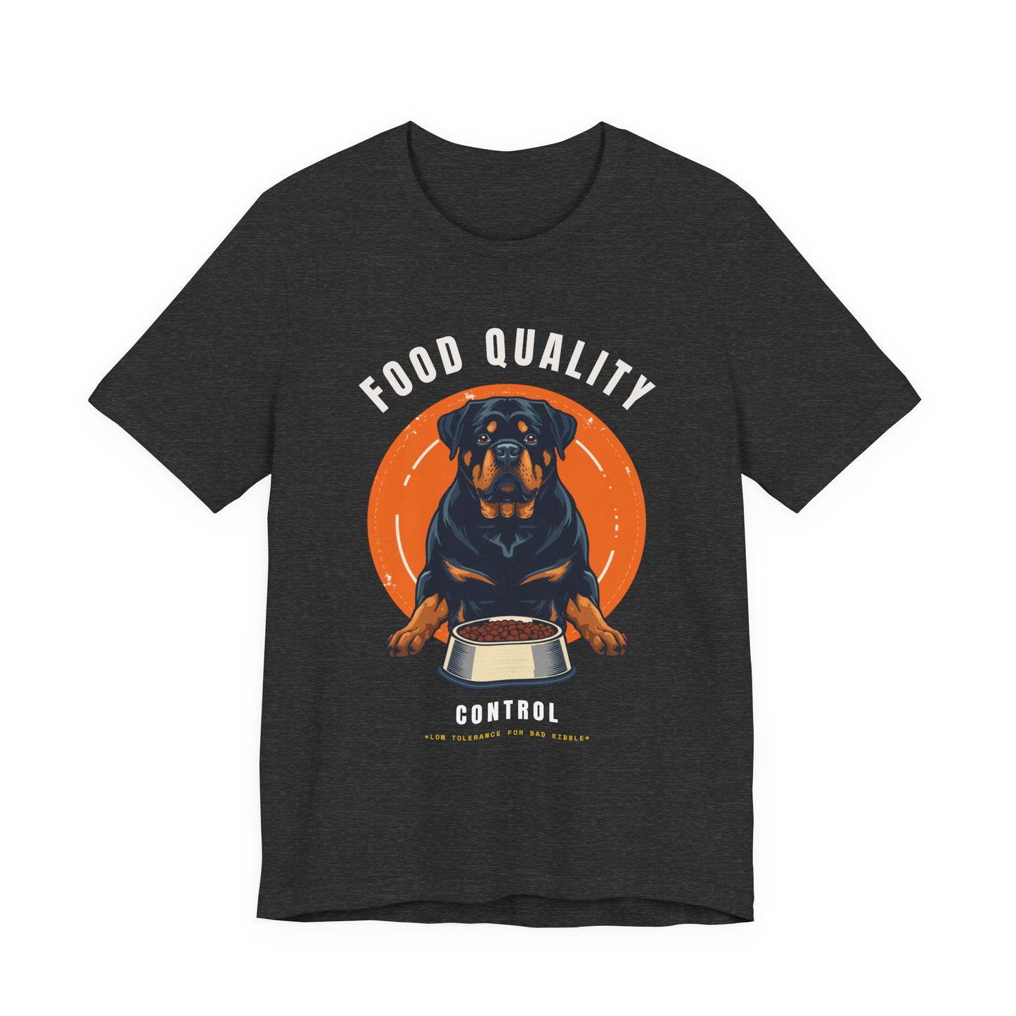Food Quality Control Rottweiler t-shirt — folded product photo