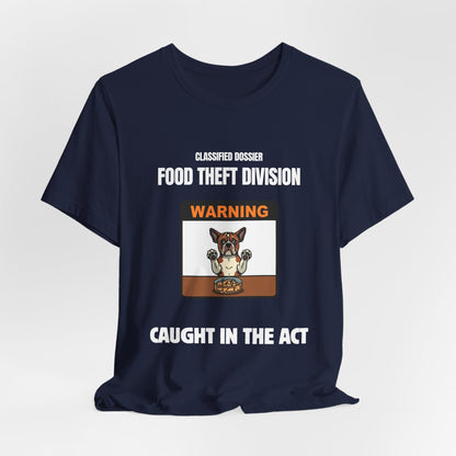 Food Theft Division tee close-up final detail