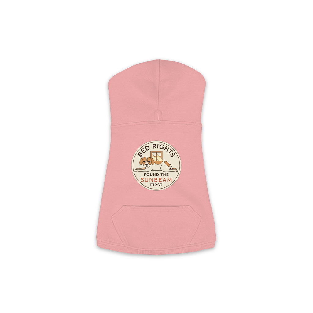 Found The Sunbeam First dog hoodie in mauvelous pink, sizes XS to M