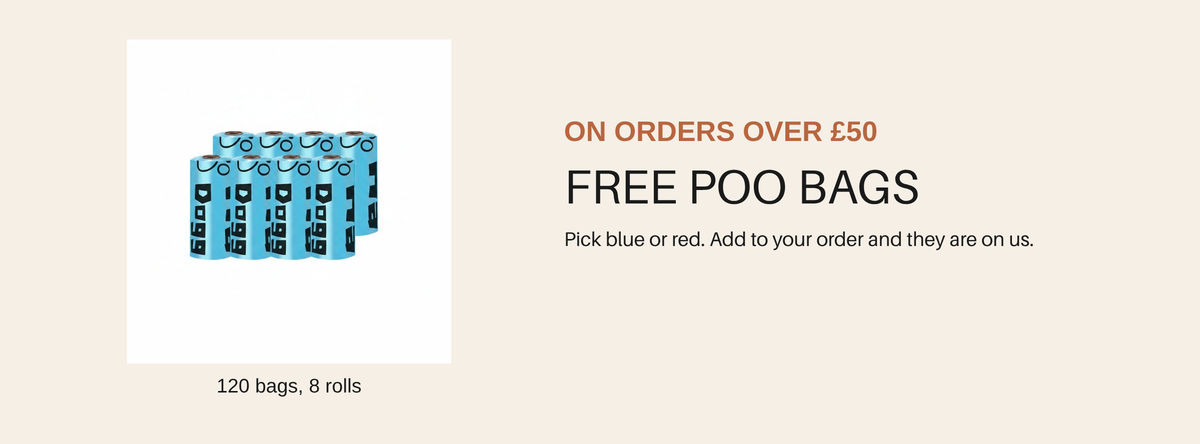 Free poo bags on orders over £50 offer banner — SniffWaggleNWalk™