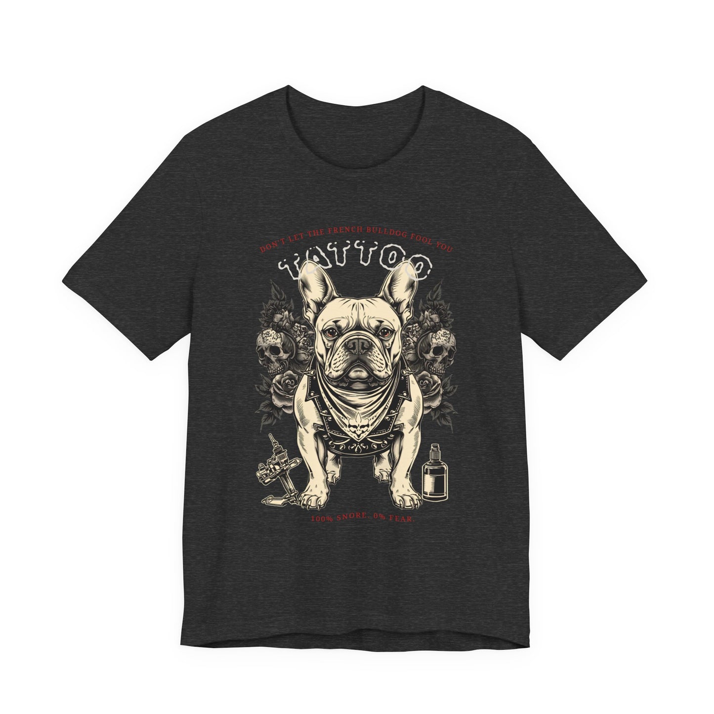 French Bulldog Biker Ink Shop t-shirt - design detail 2