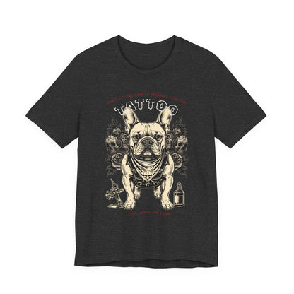 French Bulldog Biker Ink Shop t-shirt - design detail 2