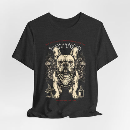 French Bulldog Biker Ink Shop t-shirt - design detail 5