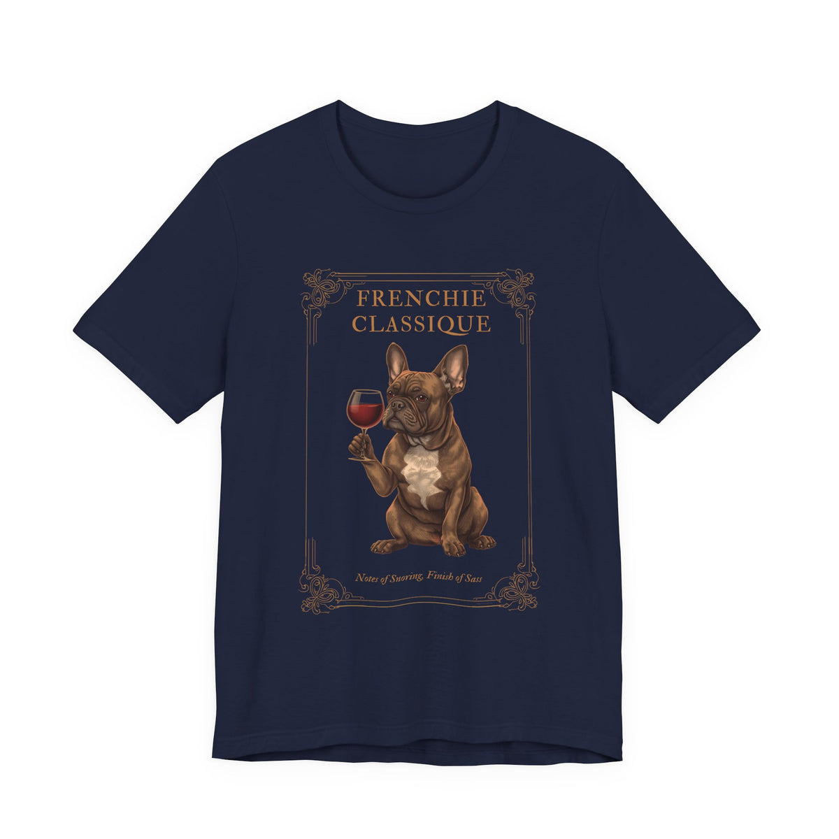 French Bulldog Breed Sommelier T-Shirt - Close-up Detail 4