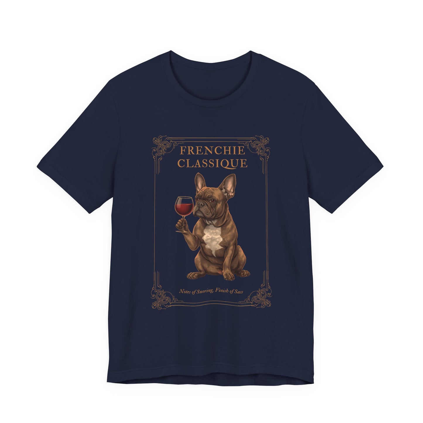 French Bulldog Breed Sommelier T-Shirt - Close-up Detail 4