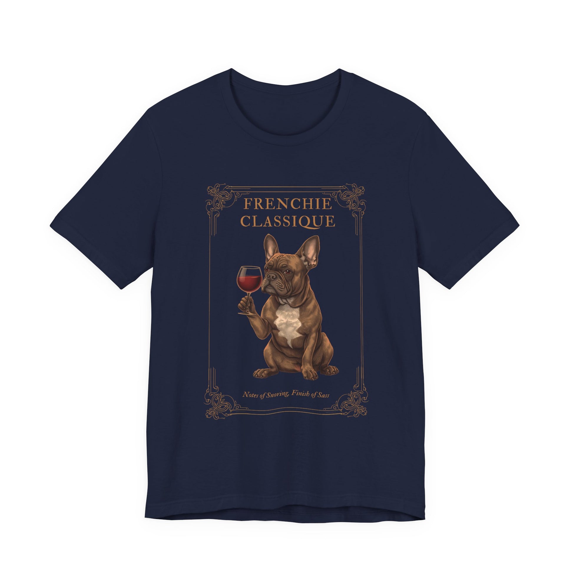 French Bulldog Breed Sommelier T-Shirt - Close-up Detail 4