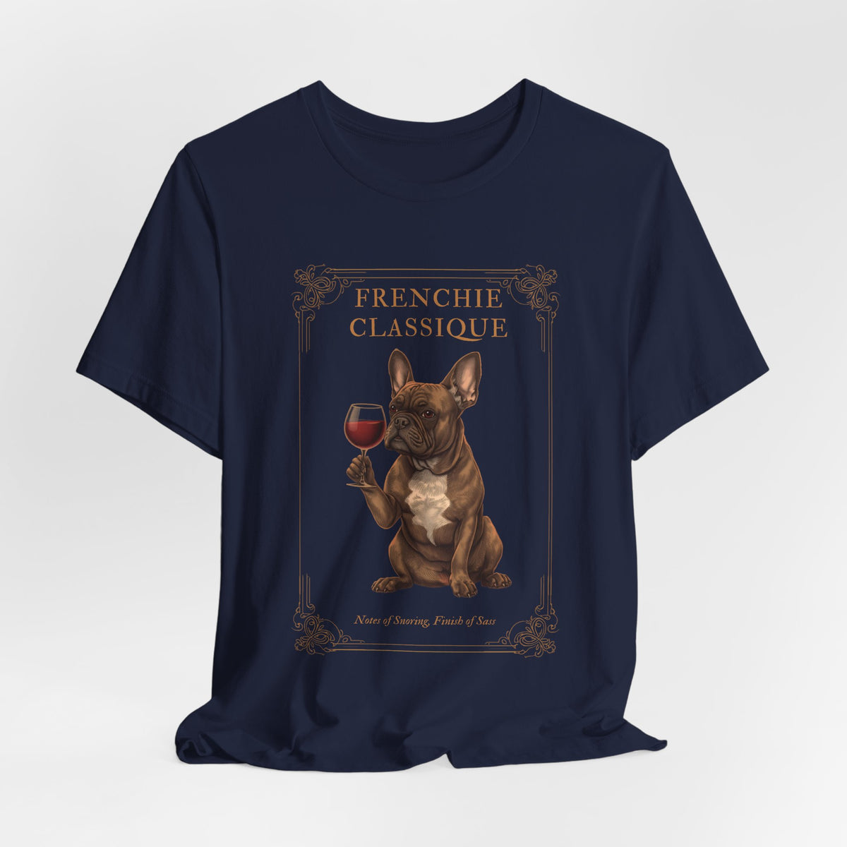 French Bulldog Breed Sommelier T-Shirt - Close-up Detail 7