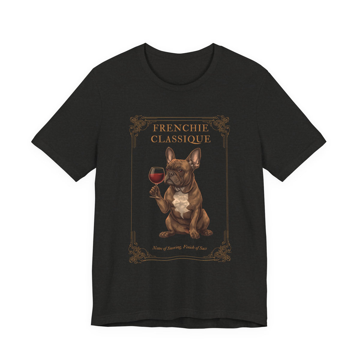 French Bulldog Breed Sommelier T-Shirt - Navy - Back View