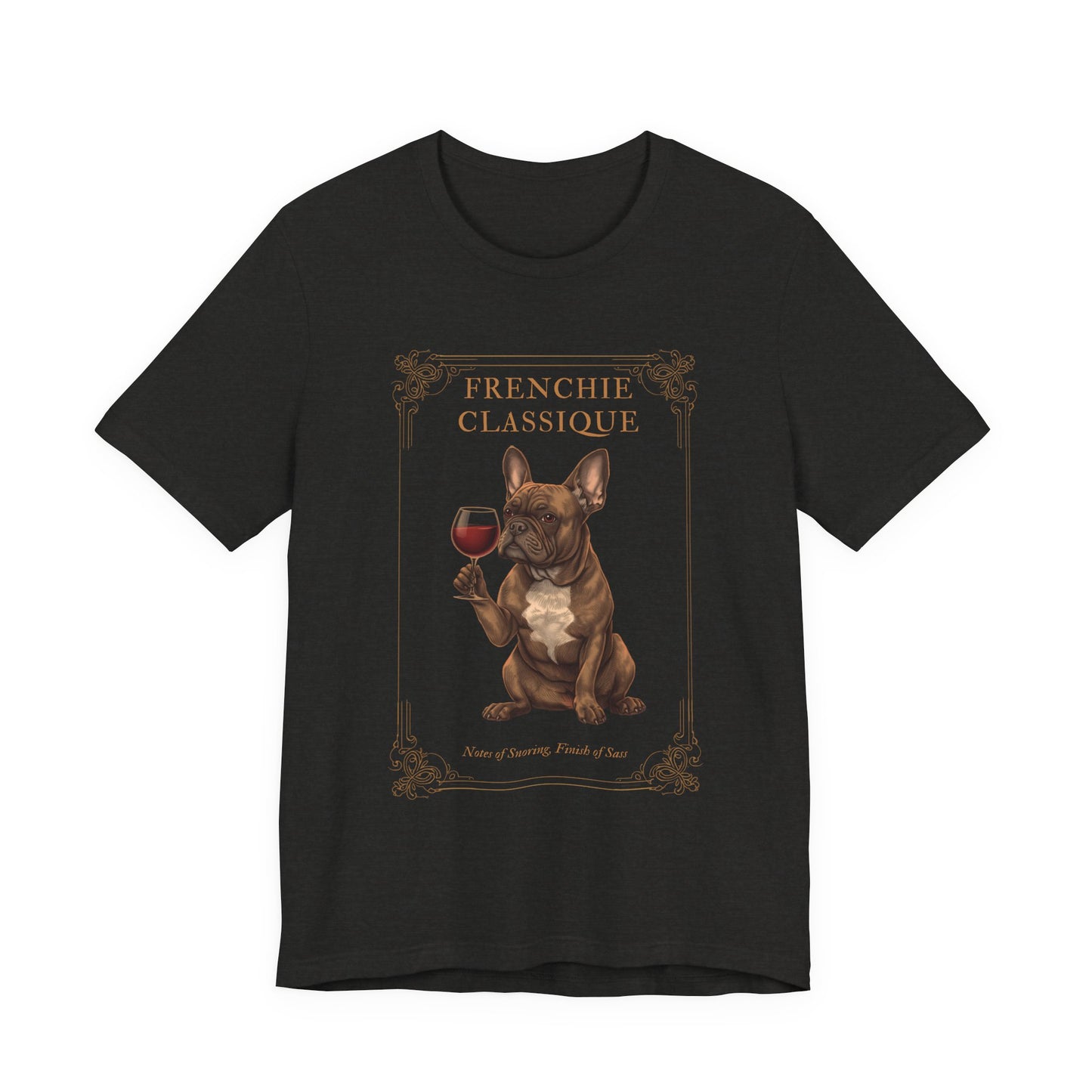 French Bulldog Breed Sommelier T-Shirt - Navy - Back View