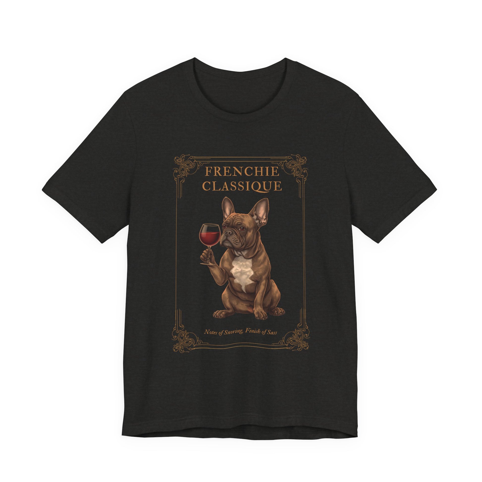 French Bulldog Breed Sommelier T-Shirt - Navy - Back View