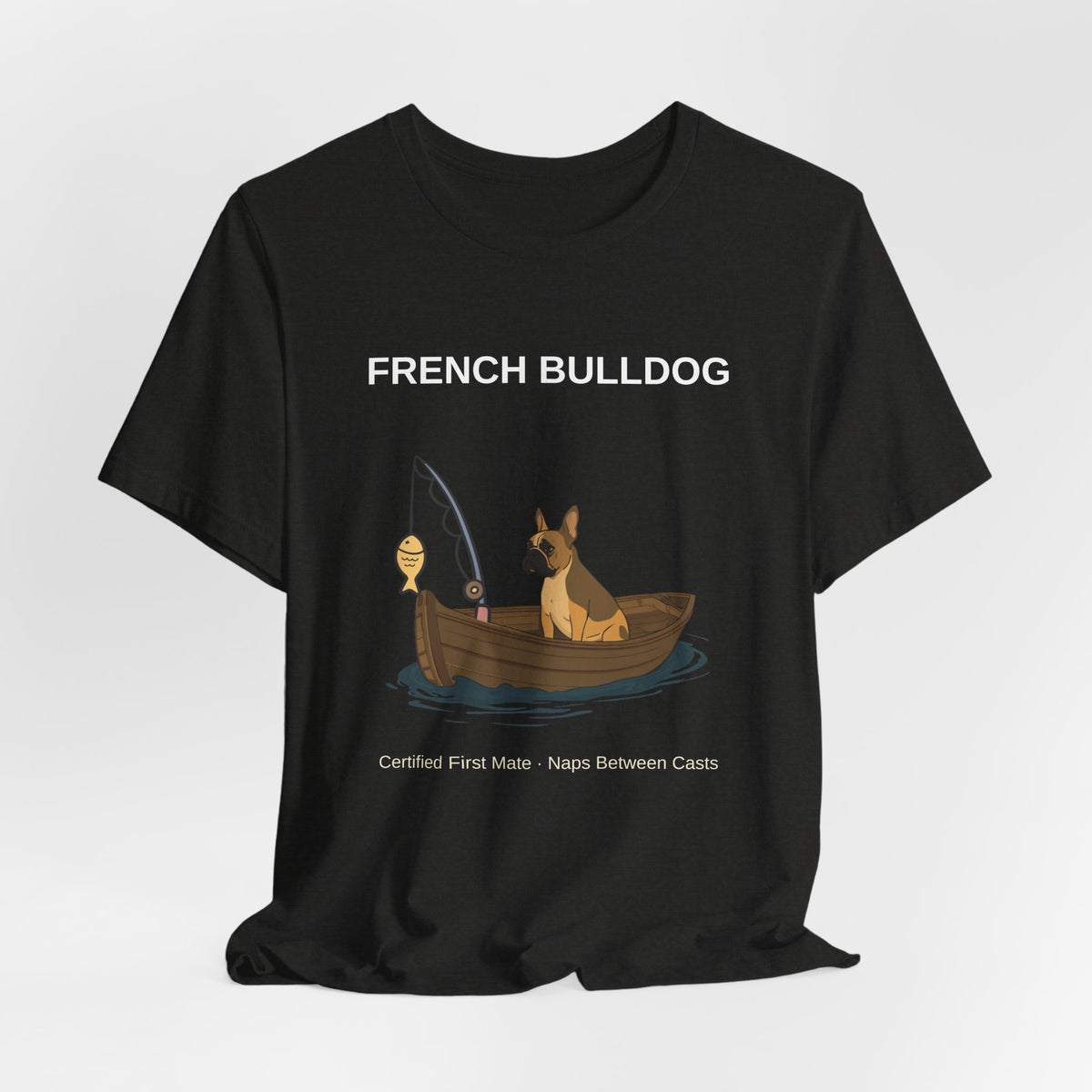 French Bulldog Fishing Buddy t-shirt, folded stack