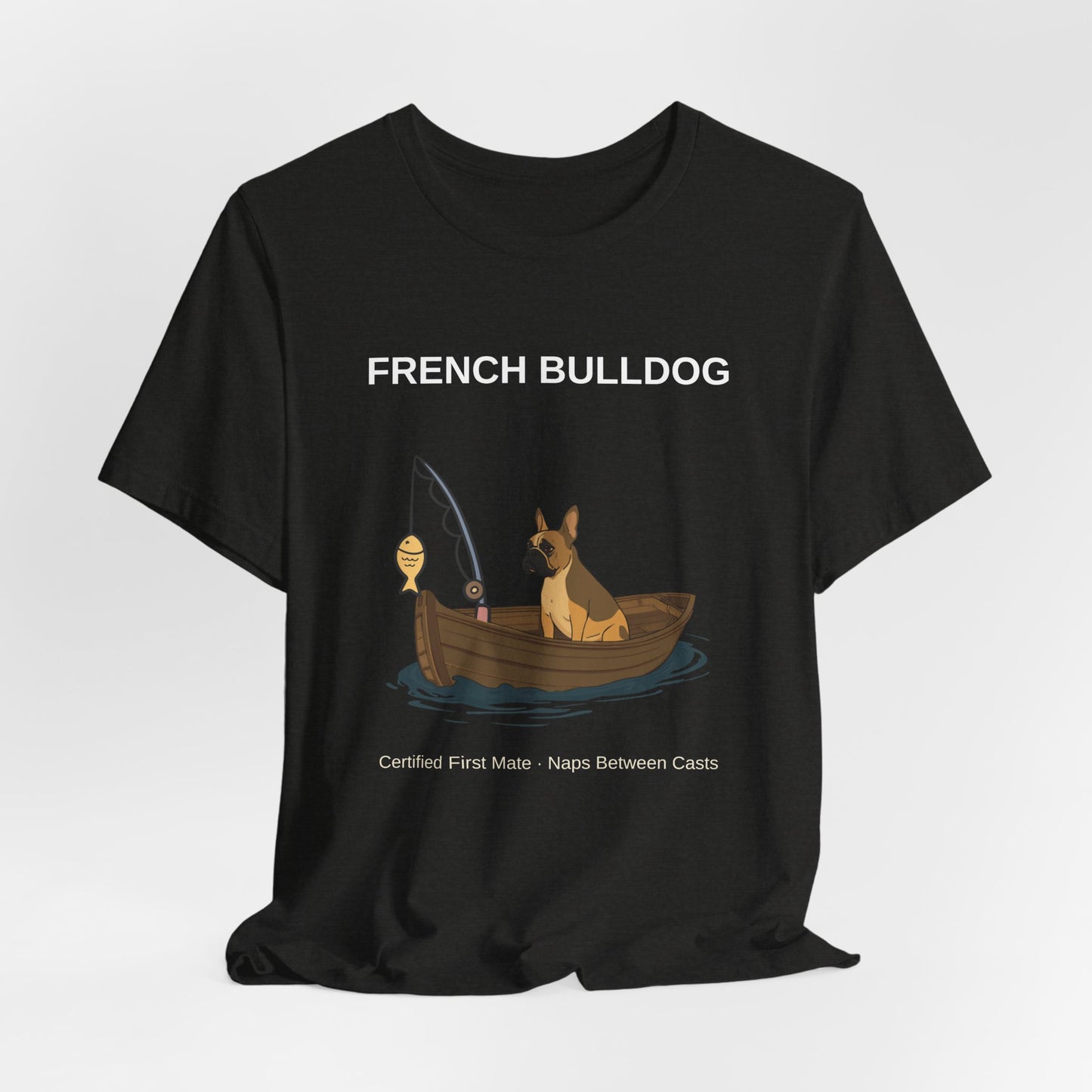 French Bulldog Fishing Buddy t-shirt, folded stack