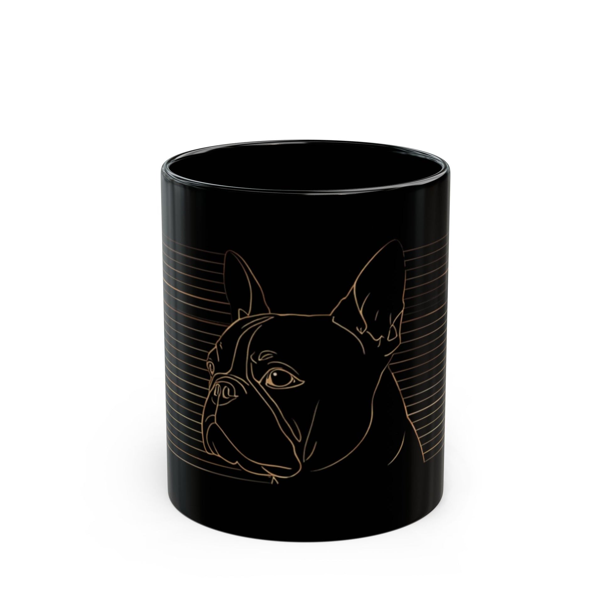 French Bulldog black ceramic mug — dog lover gift