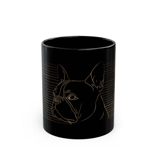 French Bulldog black ceramic mug — dog lover gift