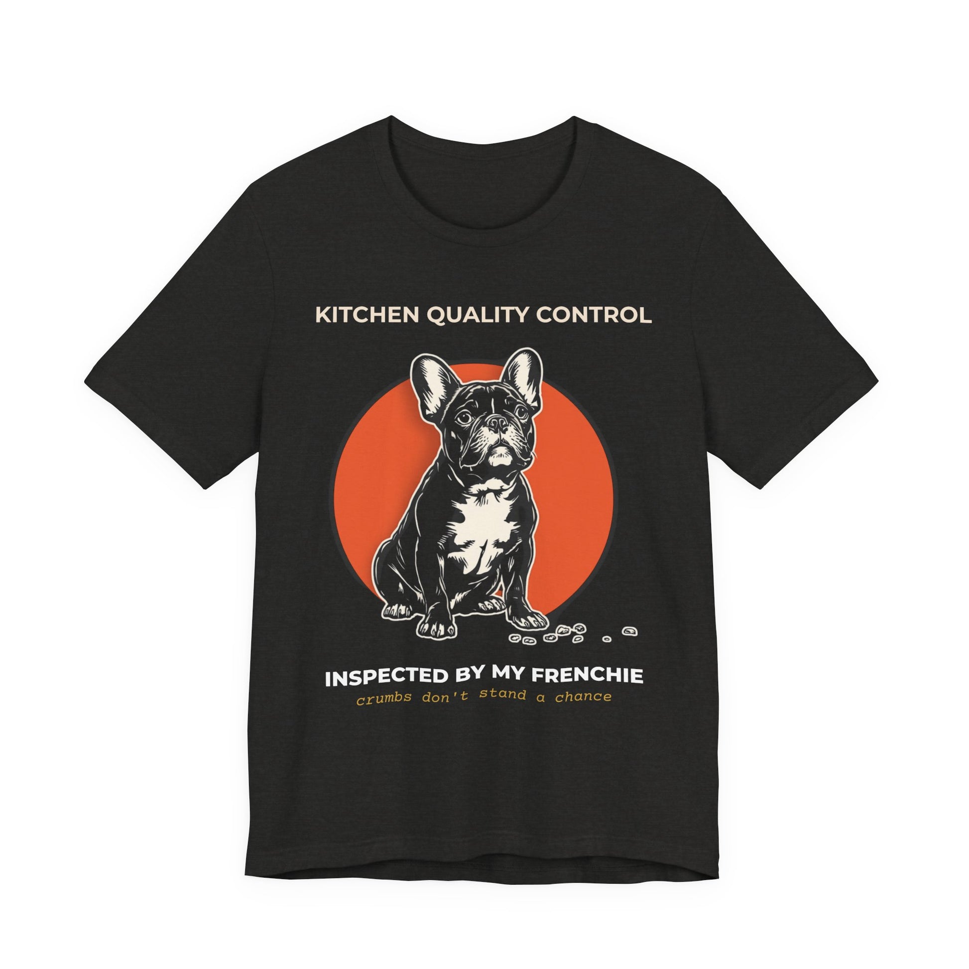 Kitchen Quality Control French Bulldog t-shirt — funny Frenchie kitchen tee on Bella+Canvas 3001, view 12