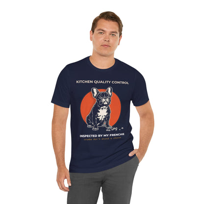 Kitchen Quality Control French Bulldog t-shirt — funny Frenchie kitchen tee on Bella+Canvas 3001, view 23