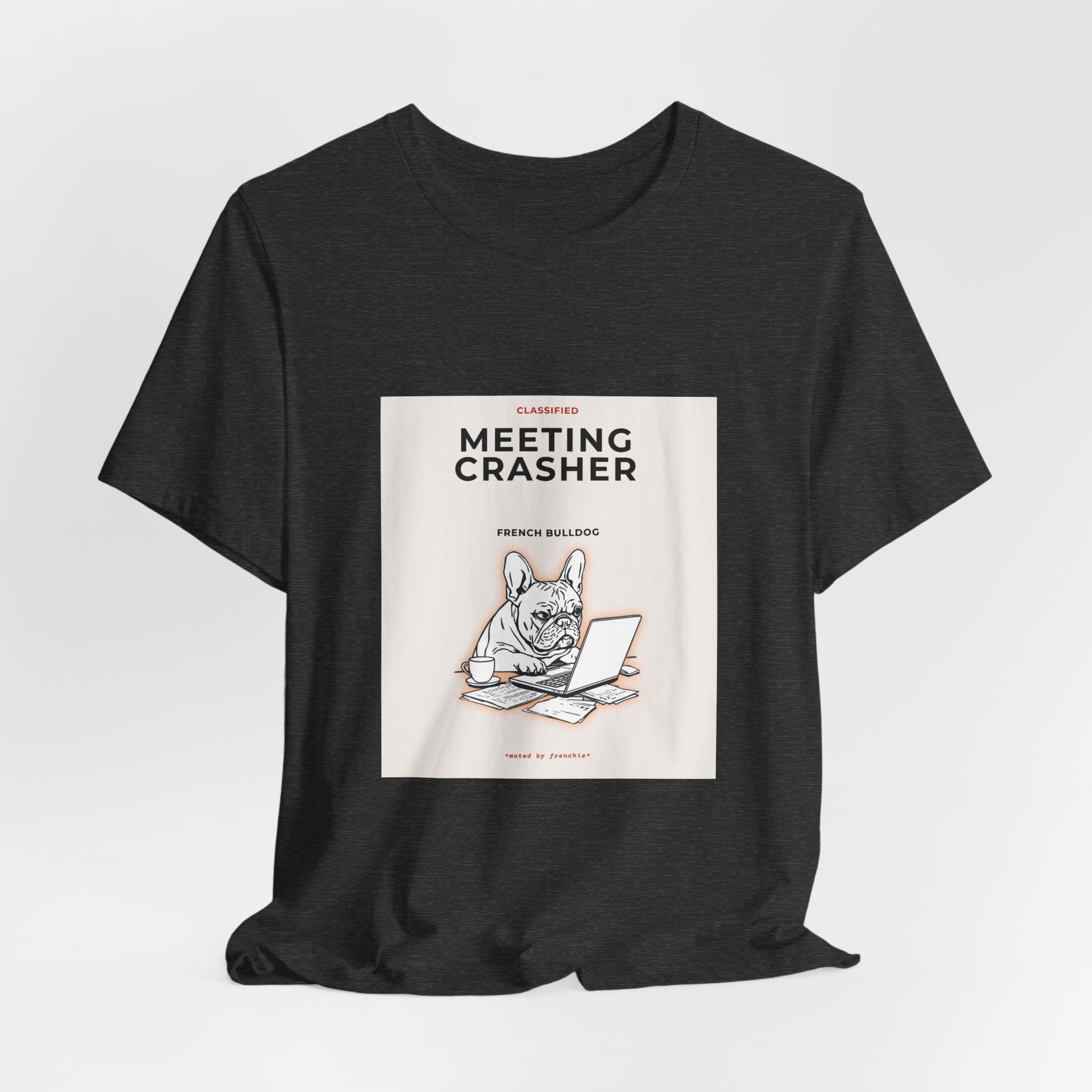 French Bulldog Meeting Crasher t-shirt, additional colourway close-up