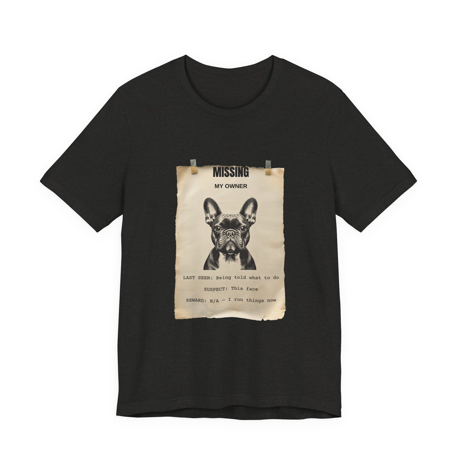 French Bulldog Missing Person Poster T-Shirt, view 10