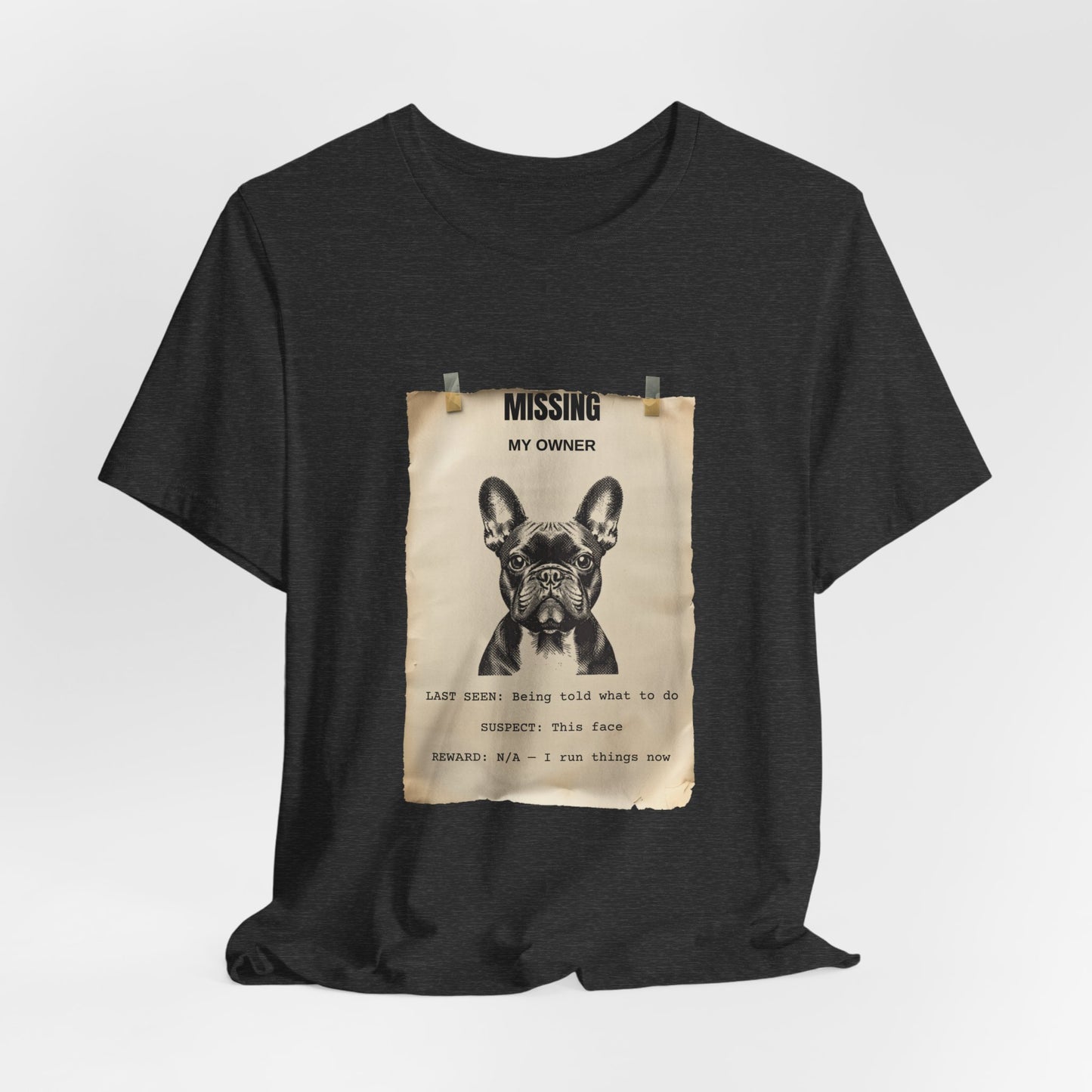 French Bulldog Missing Person Poster T-Shirt, view 20