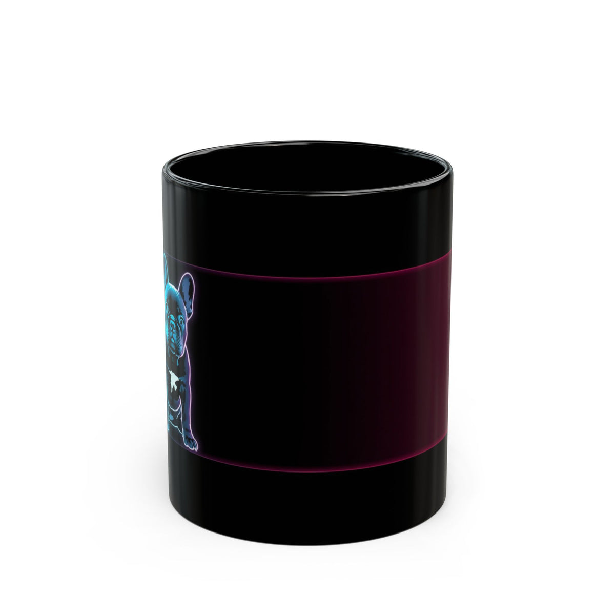 French Bulldog neon mug shown in hand
