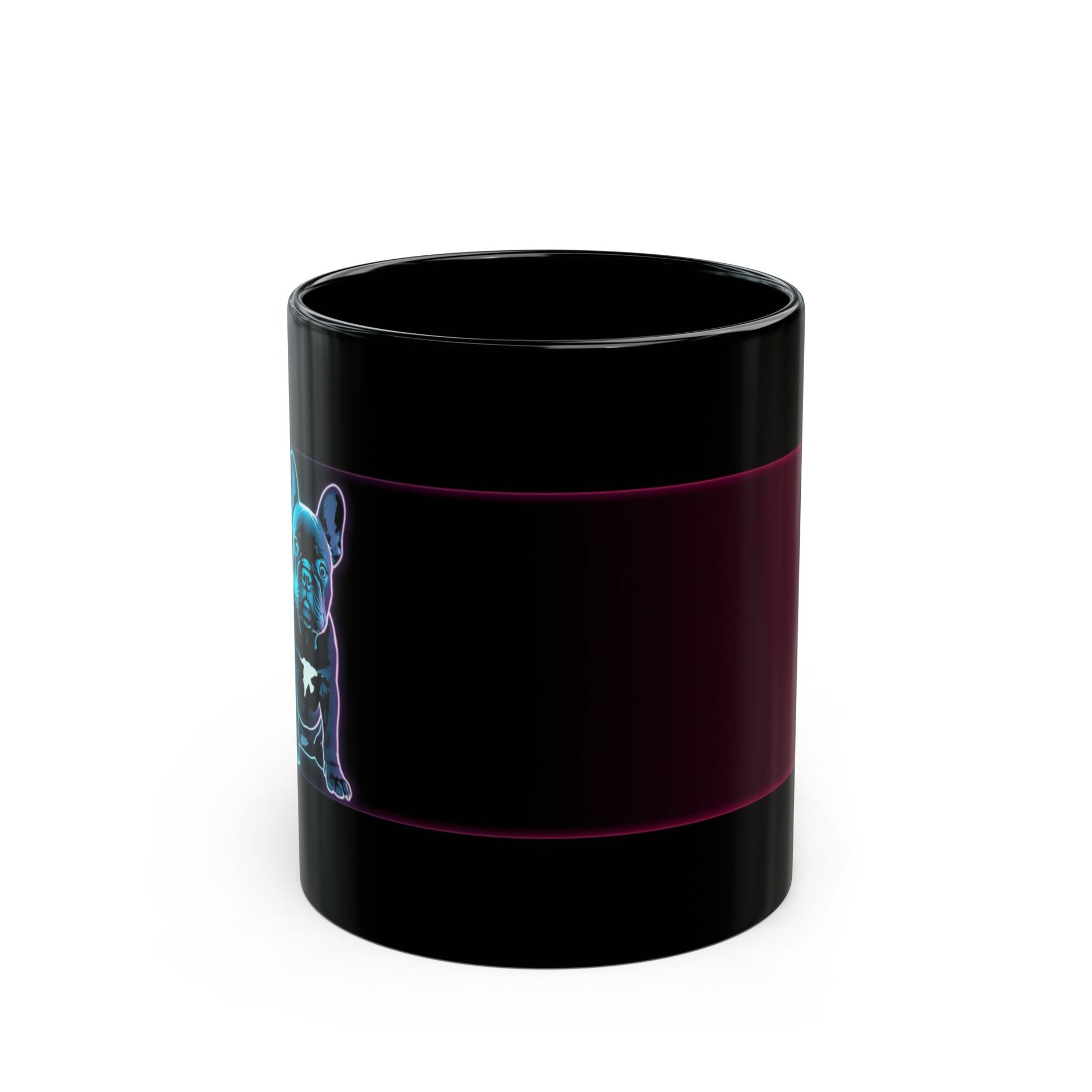 French Bulldog neon mug shown in hand