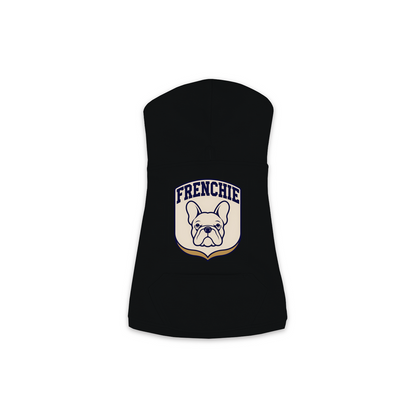 French Bulldog Patch Hoodie in Black, size Medium