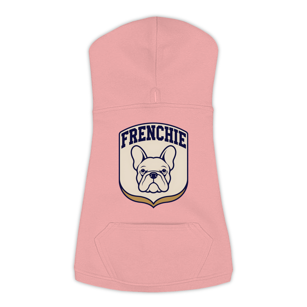 French Bulldog Patch Hoodie in Mauvelous, size Large