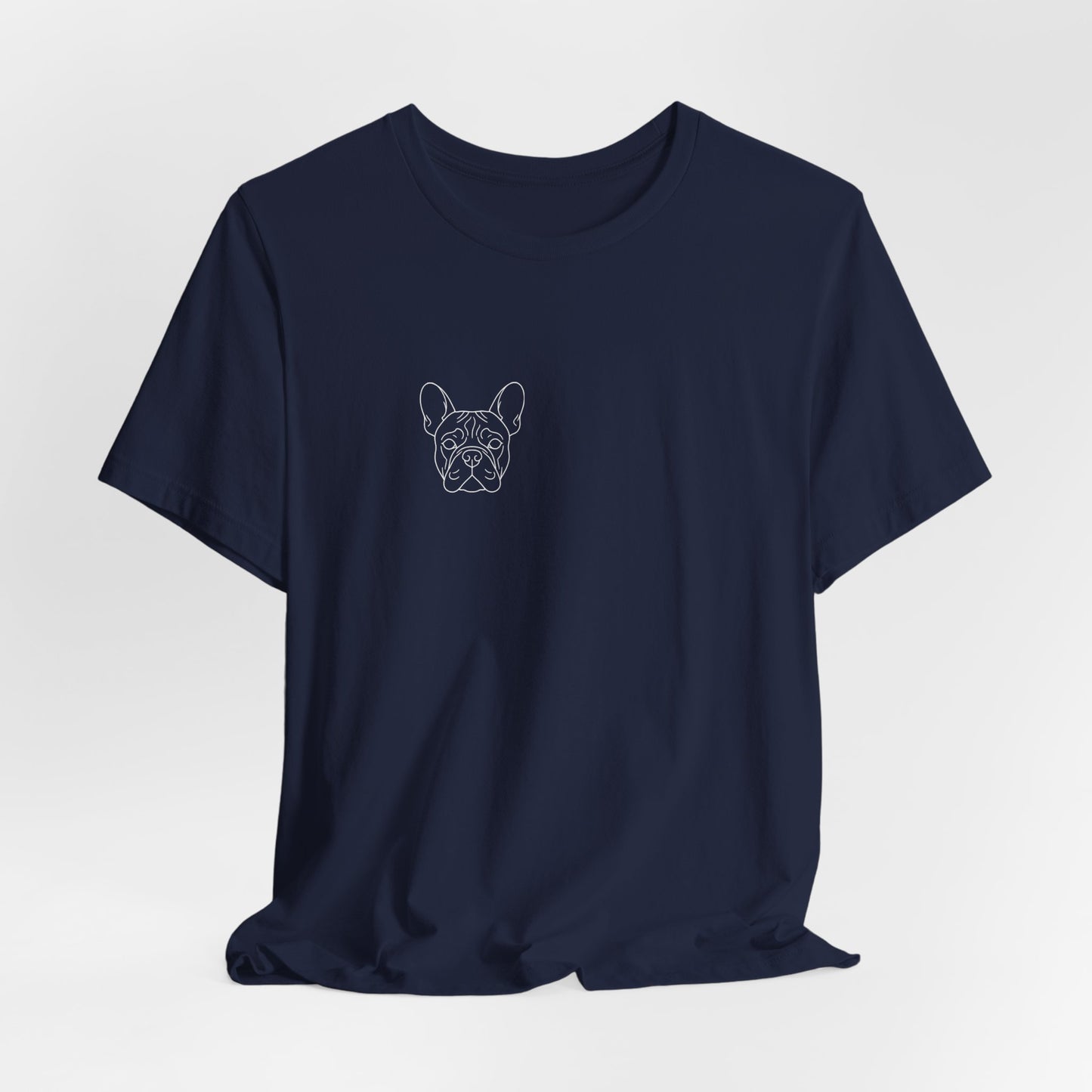 French Bulldog premium minimalist t-shirt back view - SniffWaggleNWalk