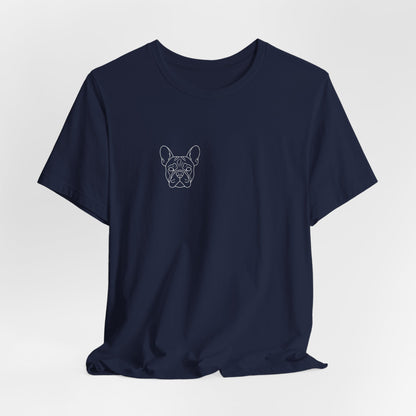 French Bulldog premium minimalist t-shirt back view - SniffWaggleNWalk