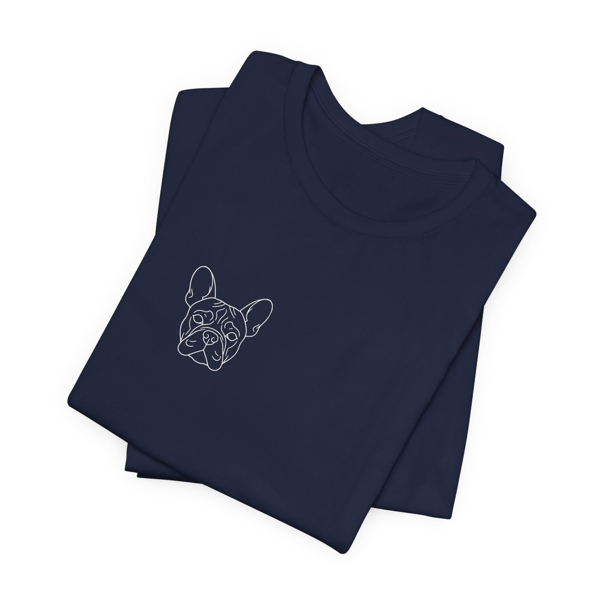French Bulldog premium minimalist t-shirt Black Heather colourway - SniffWaggleNWalk