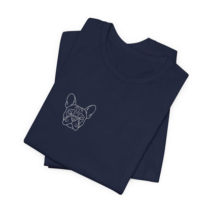 French Bulldog premium minimalist t-shirt Black Heather colourway - SniffWaggleNWalk