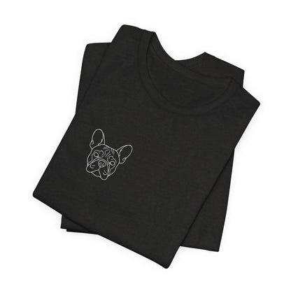 French Bulldog premium minimalist t-shirt collar detail - SniffWaggleNWalk